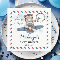 Mignonne Bear Plane Aventure Commence Baby shower