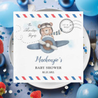 Mignonne Bear Plane Aventure Commence Baby shower