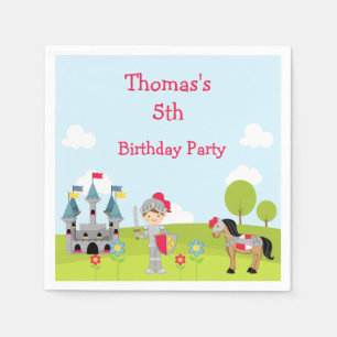 Serviette En Papier Mignonne Brunette Chevalier 'Je suis allé à'