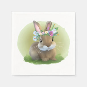 Serviette En Papier Mignonne Bunnyfor Pâques pour une humeur positive