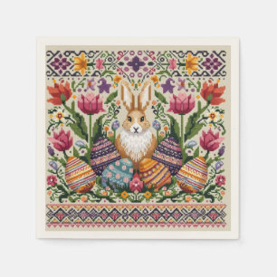 Serviette En Papier Mignonne/Colorée Printemps/Pâques