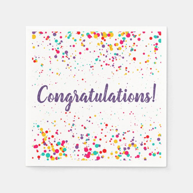 Serviette En Papier Mignonne Confetti Graduation Napkin (Devant)