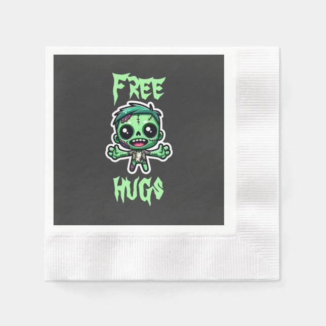 Serviette En Papier Mignonne, drôle de zombie (Devant)