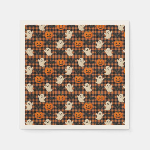 Serviette En Papier Mignonne, en vichy halloween fantôme chauves-souri