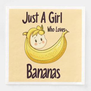 Serviette En Papier Mignonne Juste Une Fille Qui Aime Les Bananes Amat