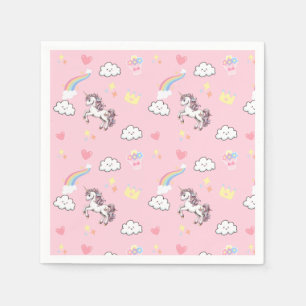 Serviette En Papier mignonne licorne magique princesse fille anniversa