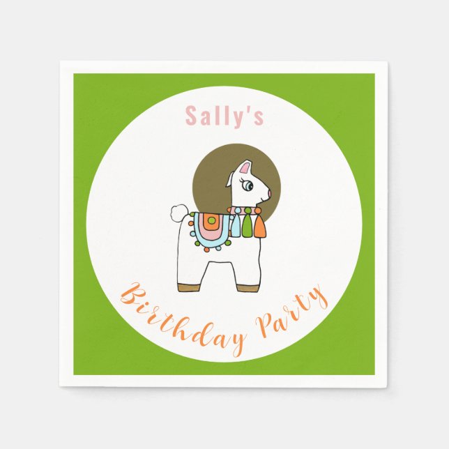 Serviette En Papier Mignonne pinata llama fête du Jeudi (Devant)