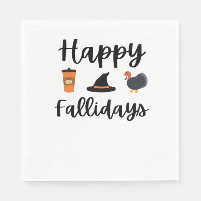 Serviette En Papier Mignonne saison d'automne Joyeux Fallidays Thanksg (Devant)