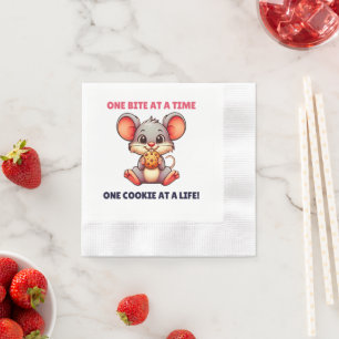 Serviette En Papier Mignonne souris caricature munie sur le cookie
