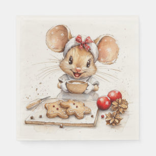 Serviette En Papier Mignonne souris Chef Noël