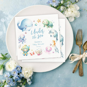 Serviette En Papier Mignonne sous le Baby shower marin