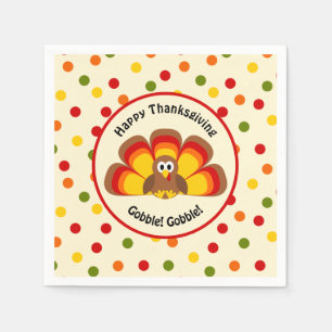 Serviette En Papier Mignonne Turquie Bon thanksgiving Pois de paillett