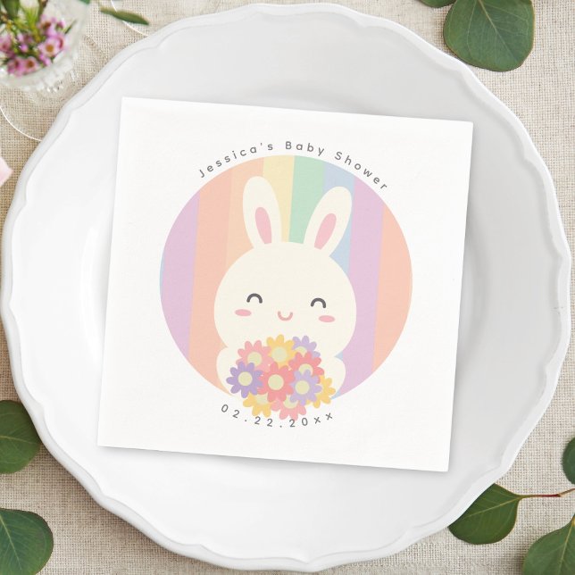 Serviette En Papier Mignonne Un Peu De Lapin Est Sur Le Chemin Baby sh (Créateur téléchargé)