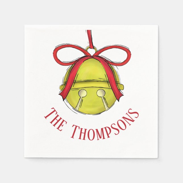 Serviette En Papier Mignonne vacances Whimsical Custom Famille Noël (Devant)