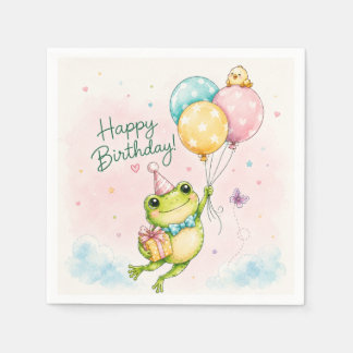 Serviette En Papier Mignonnes Serviettes de Fête d'Anniversaire Grenou