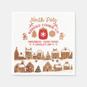 Serviette En Papier Mignons biscuits maisons en pain d'épices de Noël