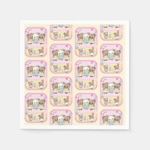 Serviette En Papier Mignons oursons kawaii style coréen drôle féminin