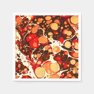 Serviette En Papier Mignons rouge brun orange pierres abstraites