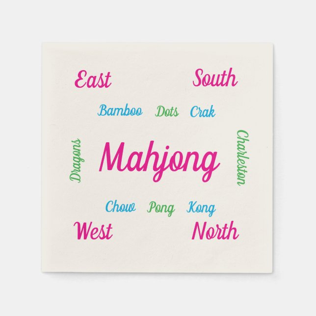 Serviette En Papier Mignons serviettes de mahjong  (Devant)