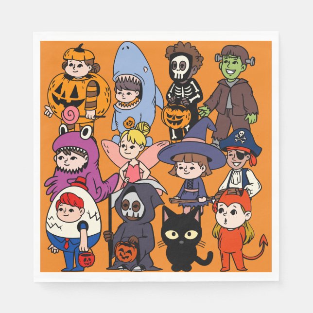 Serviette En Papier Mikitiez magie requin grimpeur frankenstei (Devant)