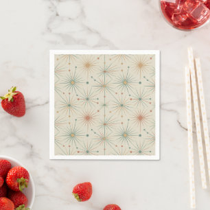 Serviette En Papier Milieu de siècle  Étoile atomique éclatée Moderne 