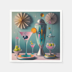 Serviette En Papier Milieu du siècle, temps des cocktails futuristes a