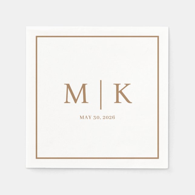 Serviette En Papier Mince et Chic | Serviettes de mariage (Devant)