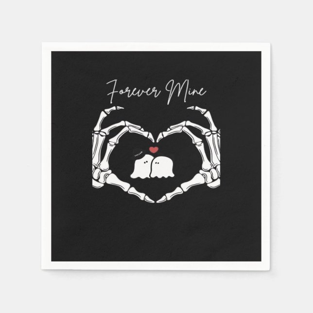 Serviette En Papier Mine, Valentines Classic - Squelette Mains Entendr (Devant)