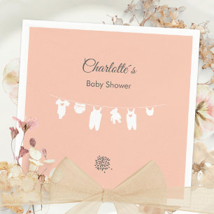 Serviette En Papier Mini-bébé rose vif Douche pour fille