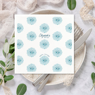 Serviette En Papier Mini Elégant Blue Hydrangeas fête d'anniversaire