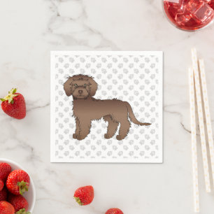 Serviette En Papier Mini Goldendoodle marron mignon Chien de dessin an