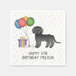 Serviette En Papier Mini Goldendoodle noir Anniversaire de chien de de