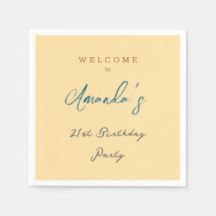 Serviette En Papier Mini moderne mignonne fête d'anniversaire beige