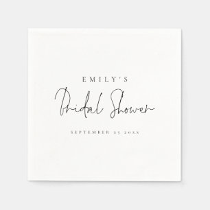 Serviette En Papier Mini-moderne Nom du script Date Fête des mariées