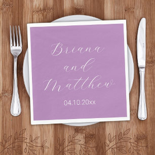 Serviette En Papier Mini-script Calligraphie Lavender Mariage Nap