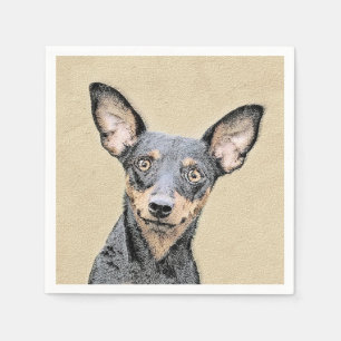 Serviette En Papier Miniature Pinscher Peinture Cute Original Dog Art
