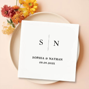 Serviette En Papier Minimal et chic MARIAGE