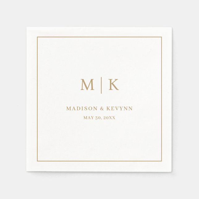 Serviette En Papier Minimal et chic | Napkins Mariage (Devant)