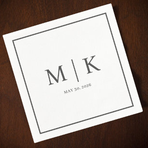 Serviette En Papier Minimal et chic Napkins Mariage