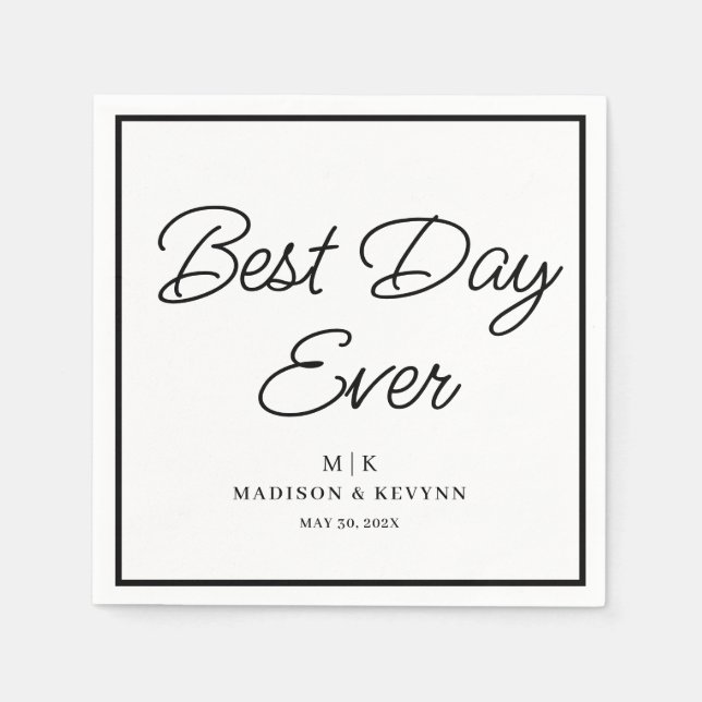 Serviette En Papier Minimal et chic | Napkins Mariage (Devant)