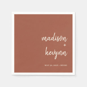 Serviette En Papier Minimal et chic Napkins Mariage en terre cuite