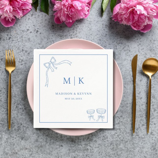 Serviette En Papier Minimal et chic | Serviettes Mariage (Créateur téléchargé)