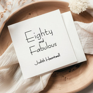Serviette En Papier Minimal Quatre-Vingts et Incroyable Fête d'anniver