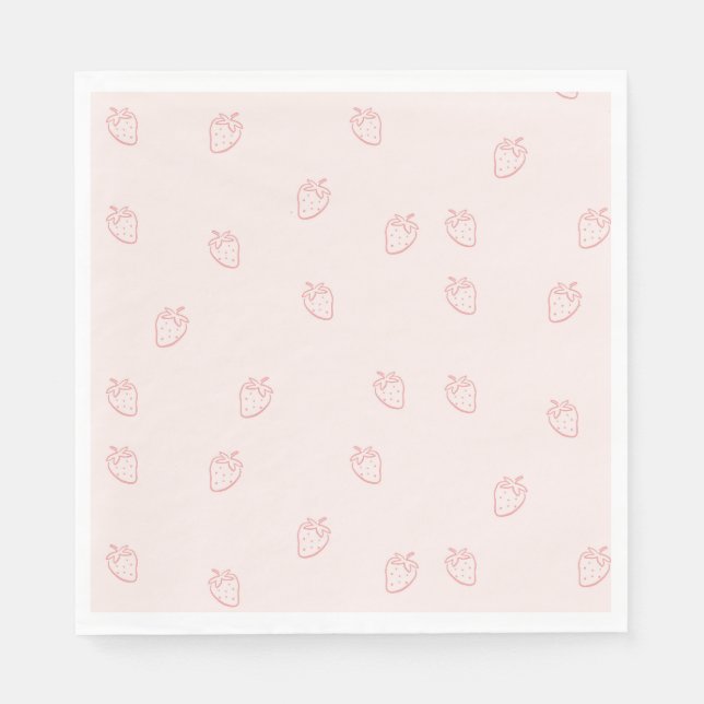 Serviette En Papier Minimalisme de la fraise (Devant)