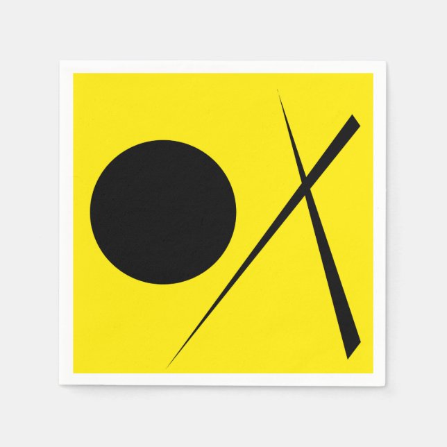 Serviette En Papier Minimalisme moderne Art Abstrait Jaune Noir (Devant)
