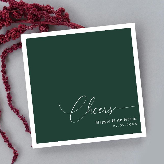 Serviette En Papier Minimalisme monogramme : Bravo au heureux couple (Monogrammed Minimalism: Cheers to the Happy Couple Napkins)