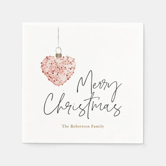 Serviette En Papier Minimalist Christmas Heart Ornament (Devant)