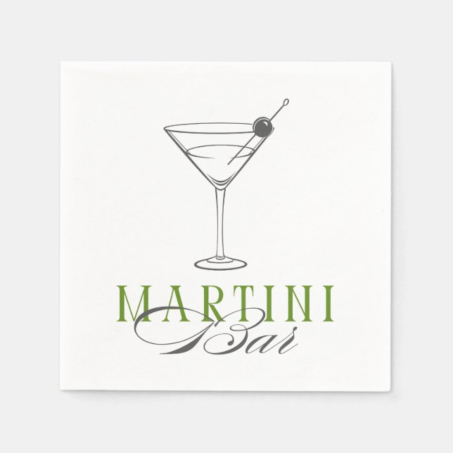 Serviette En Papier Minimalist Martini Bar Cocktail Napkin (Devant)
