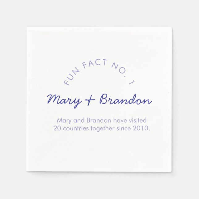Serviette En Papier Minimalist Modern Typography Fun Fact Wedding (Devant)