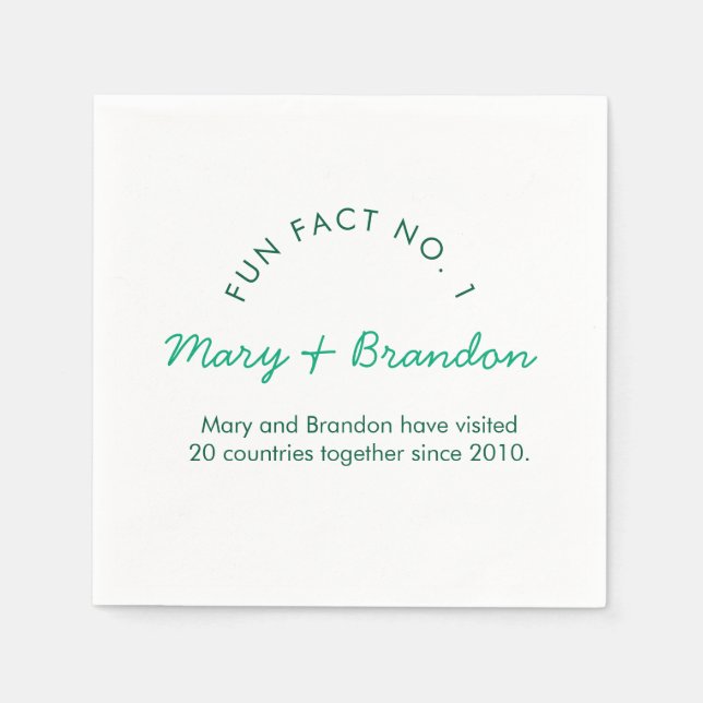 Serviette En Papier Minimalist Modern Typography Fun Fact Wedding (Devant)
